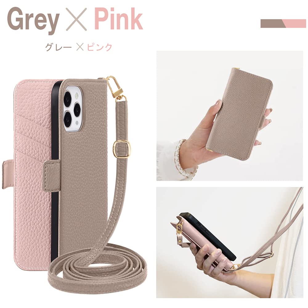 手帳型 iPhone14 pro ケース グレー ピンク Amazon.co.jp: MAGICASE for iPhone14 Pro ケース 手帳型 ショルダー